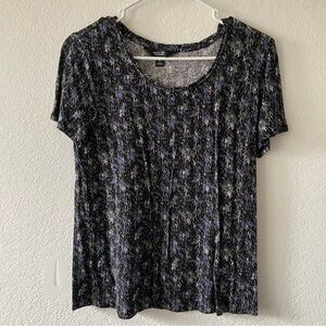 Green and Indigo Short Sleeve Top
